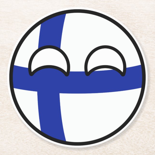 Dessous-de-verre Rond En Papier Funny Trending Geeky Finlande Country (Devant)