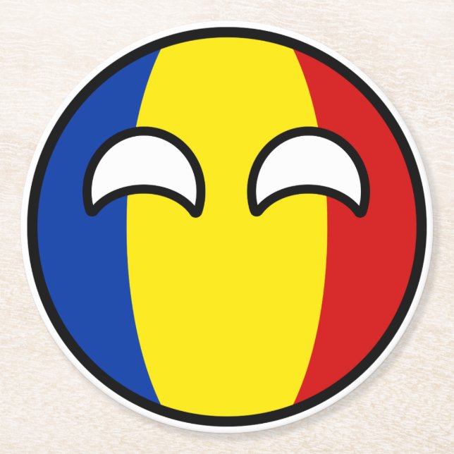 Dessous-de-verre Rond En Papier Funny Trending Geeky Roumanie Camptryball (Devant)