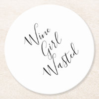 Funny Wine Girl Wasl Dessous de verre en papier ro