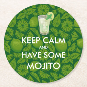 Dessous-de-verre Rond En Papier Gardez votre calme - Mojito
