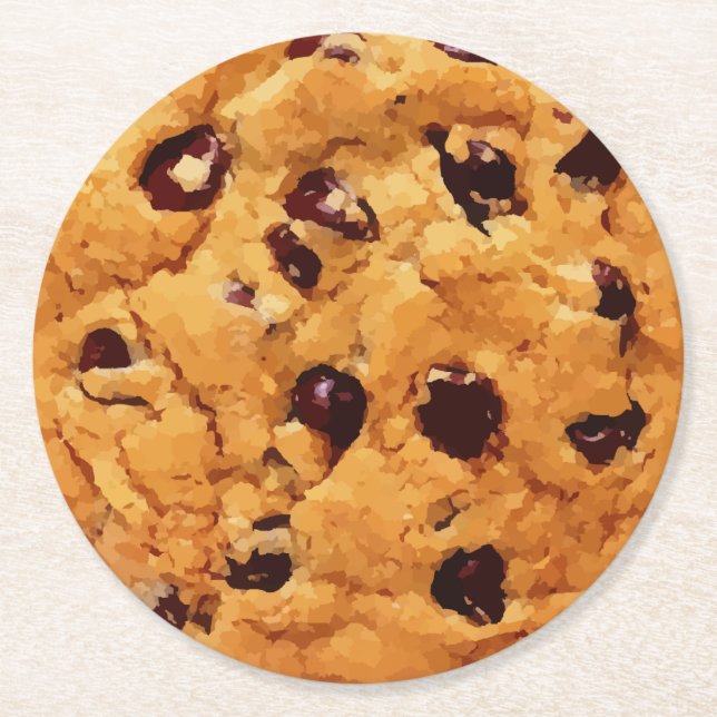 Dessous-de-verre Rond En Papier Gâteau aux pépites de chocolat (Devant)