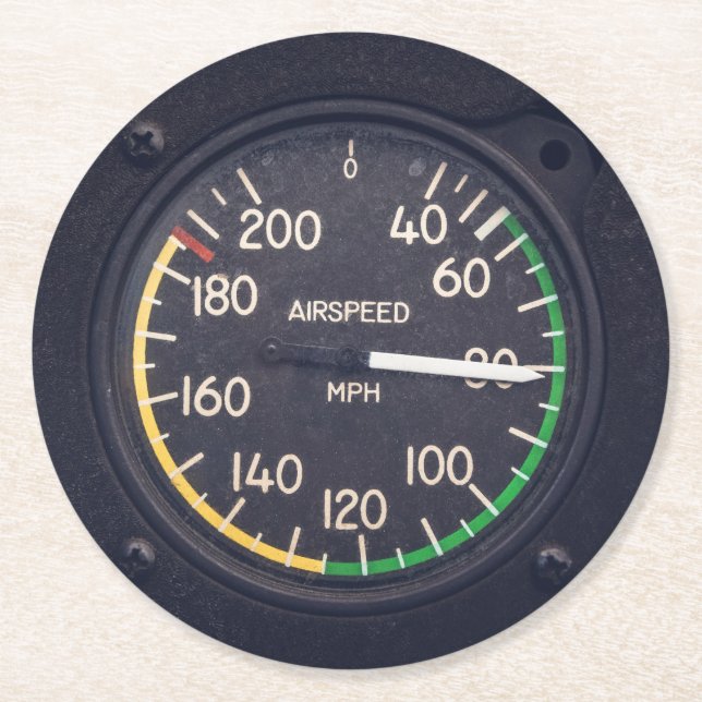 Dessous-de-verre Rond En Papier Gauge de l'Airspeed (Devant)