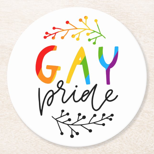 Dessous-de-verre Rond En Papier Gay pride (Devant)
