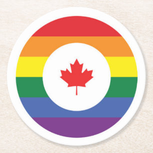 Dessous-de-verre Rond En Papier Gay pride canadien