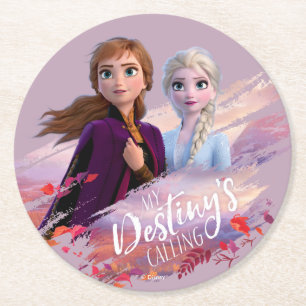 Dessous-de-verre Rond En Papier Gelée 2 : Anna et Elsa  Mon destin appelle
