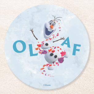 Dessous-de-verre Rond En Papier Gelée 2 : Olaf Dans La Brise