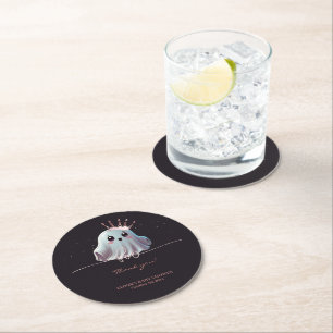 Dessous-de-verre Rond En Papier Ghost Halloween Baby shower Little Boo