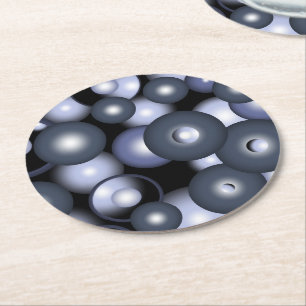 Dessous-de-verre Rond En Papier Global Concentric Circle Orbital Art Abstrait