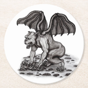 Dessous-de-verre Rond En Papier Golem Gargoyle