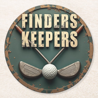 Dessous-de-verre Rond En Papier Golf Club vintage et Findeurs de balles Gardiens
