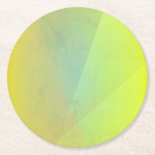 Dessous-de-verre Rond En Papier Gradation géométrique jaune moderne