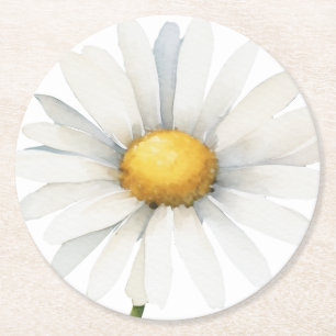 Dessous-de-verre Rond En Papier Grande marguerite