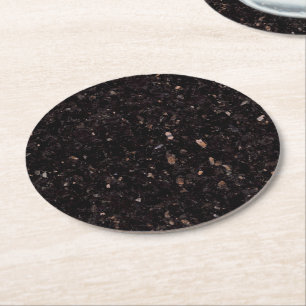 Dessous-de-verre Rond En Papier Granit noir