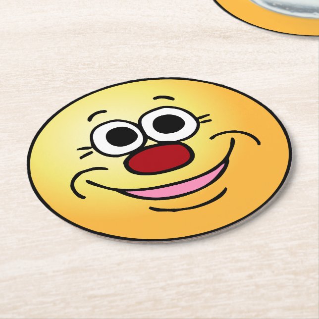 Dessous-de-verre Rond En Papier Grumpey face calme (Incliné)