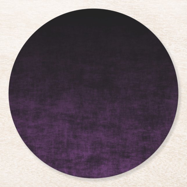 Dessous-de-verre Rond En Papier Grunge Ombre noir et violet texture (Devant)
