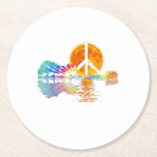 Dessous-de-verre Rond En Papier Guitar Lake Shadow