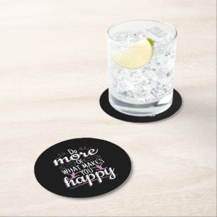 Dessous-de-verre Rond En Papier Gymnastique Féminine - Citation Motivante et Heure