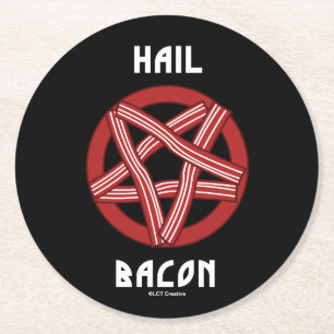 Dessous-de-verre Rond En Papier Hail Bacon