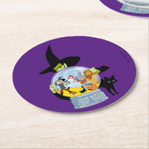 Dessous-de-verre Rond En Papier Halloween en cristal de sorcière méchante