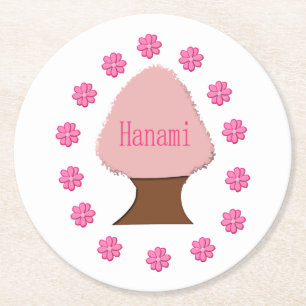 Dessous-de-verre Rond En Papier Hanami Cerisier japonais