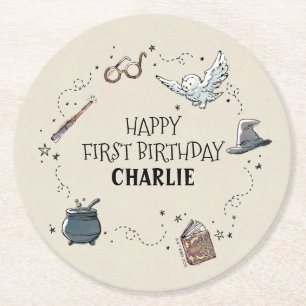 Dessous-de-verre Rond En Papier Harry Potter Premier anniversaire