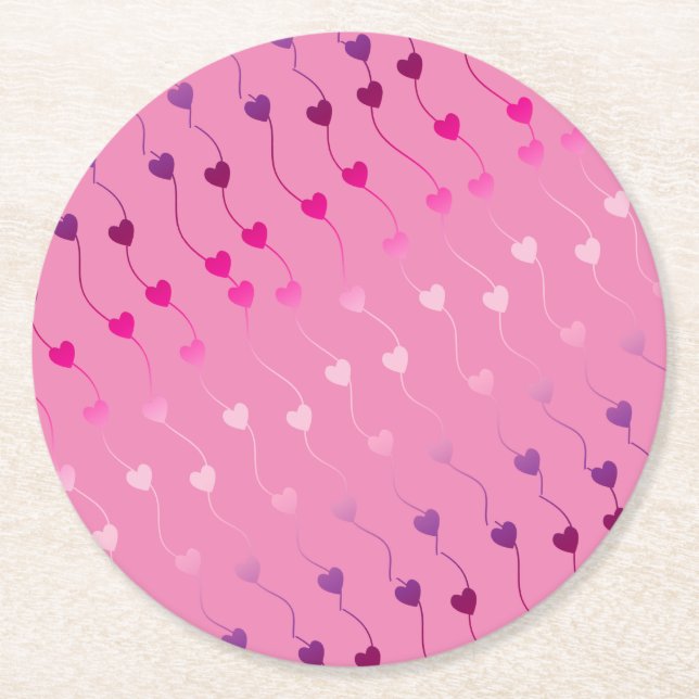 Dessous-de-verre Rond En Papier Heart on a String Pattern (Devant)