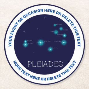 Dessous-de-verre Rond En Papier Hémisphère Nord Pléiades Star Formation ronde