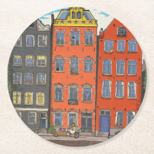 Dessous-de-verre Rond En Papier Herengracht Canal Amsterdam Pays-Bas