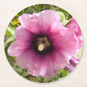 DESSOUS-DE-VERRE ROND EN PAPIER HOLLYHOCKS