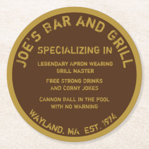 Dessous-de-verre Rond En Papier Home Bar Funny Dessous de verre