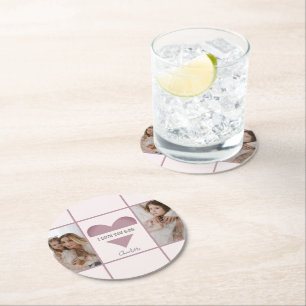Dessous-de-verre Rond En Papier "I Love You Mom" Dessous de verre papier personnal