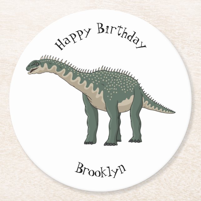 Dessous-de-verre Rond En Papier Illustration de Barapasaurus (Devant)