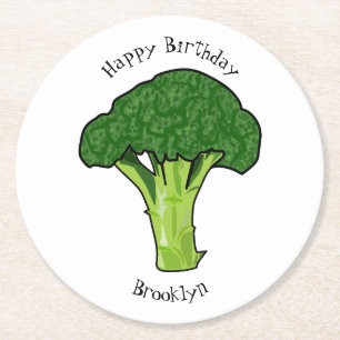 Dessous-de-verre Rond En Papier Illustration de Broccoli