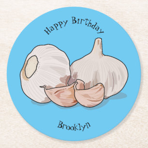 Dessous-de-verre Rond En Papier Illustration de dessin sur l'ail
