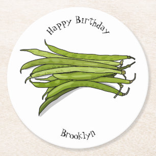 Dessous-de-verre Rond En Papier Illustration de haricots verts