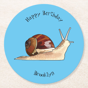 Dessous-de-verre Rond En Papier Illustration d'escargot