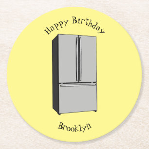 Dessous-de-verre Rond En Papier Illustration du réfrigérateur de porte française