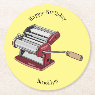 Dessous-de-verre Rond En Papier Illustration d'un fabricant de pâtes alimentaires