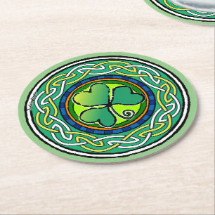 Dessous-de-verre Rond En Papier Irish shamrock