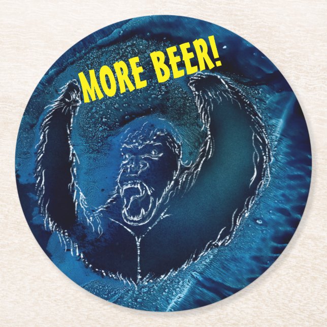 Dessous-de-verre Rond En Papier J'Ai Besoin De Plus De Bière (Devant)