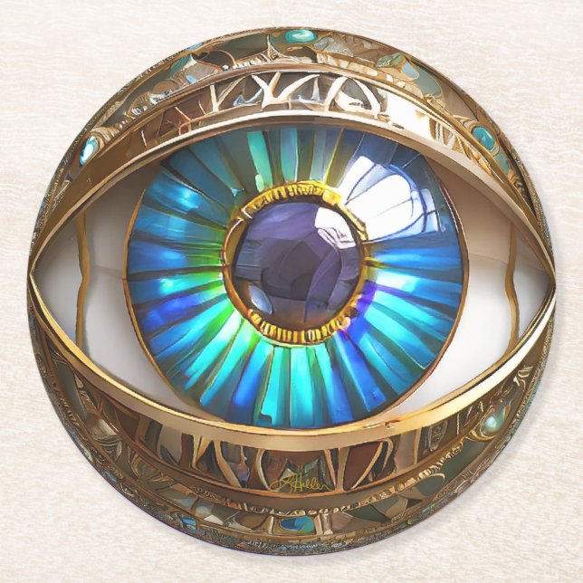 Dessous-de-verre Rond En Papier J'ai mon troisième oeil sur toi (Devant)