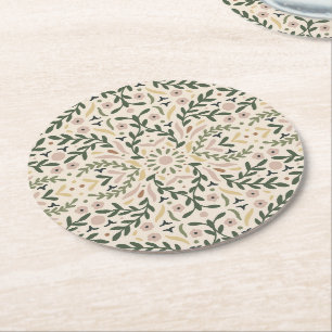 Dessous-de-verre Rond En Papier Jardin botanique Floral