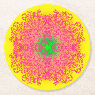 Dessous-de-verre Rond En Papier jaune