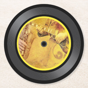 Dessous-de-verre Rond En Papier Jazz Music Vinyl Record Dessous de verre papier ro