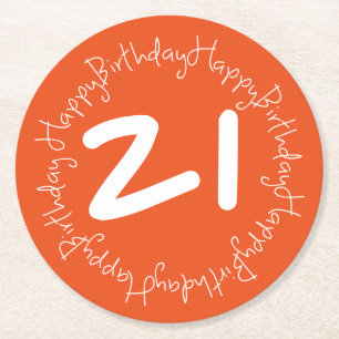 Dessous-de-verre Rond En Papier Joyeux anniversaire