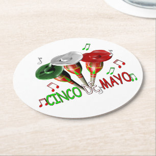 Dessous-de-verre Rond En Papier Joyeux Cinco de Mayo