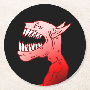 Dessous-de-verre Rond En Papier Joyeux Halloween Ghoul