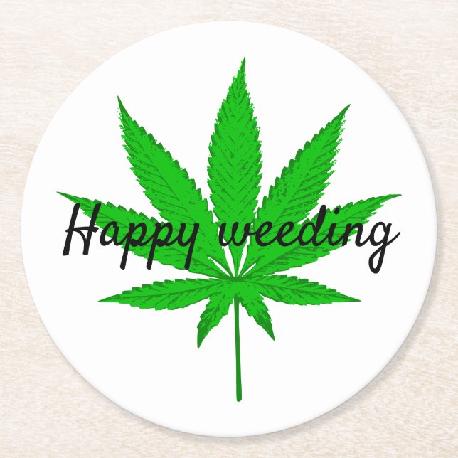 Dessous-de-verre Rond En Papier Joyeux jeu de Mariage Weeding (Devant)
