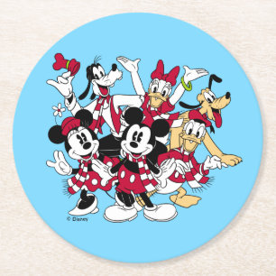 Dessous-de-verre Rond En Papier Joyeux Noël   Mickey & Friends Joyful Holiday