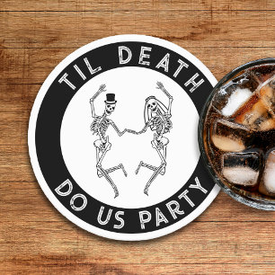 Dessous-de-verre Rond En Papier Jusqu'à ce que la mort nous sépare, Couple de sque